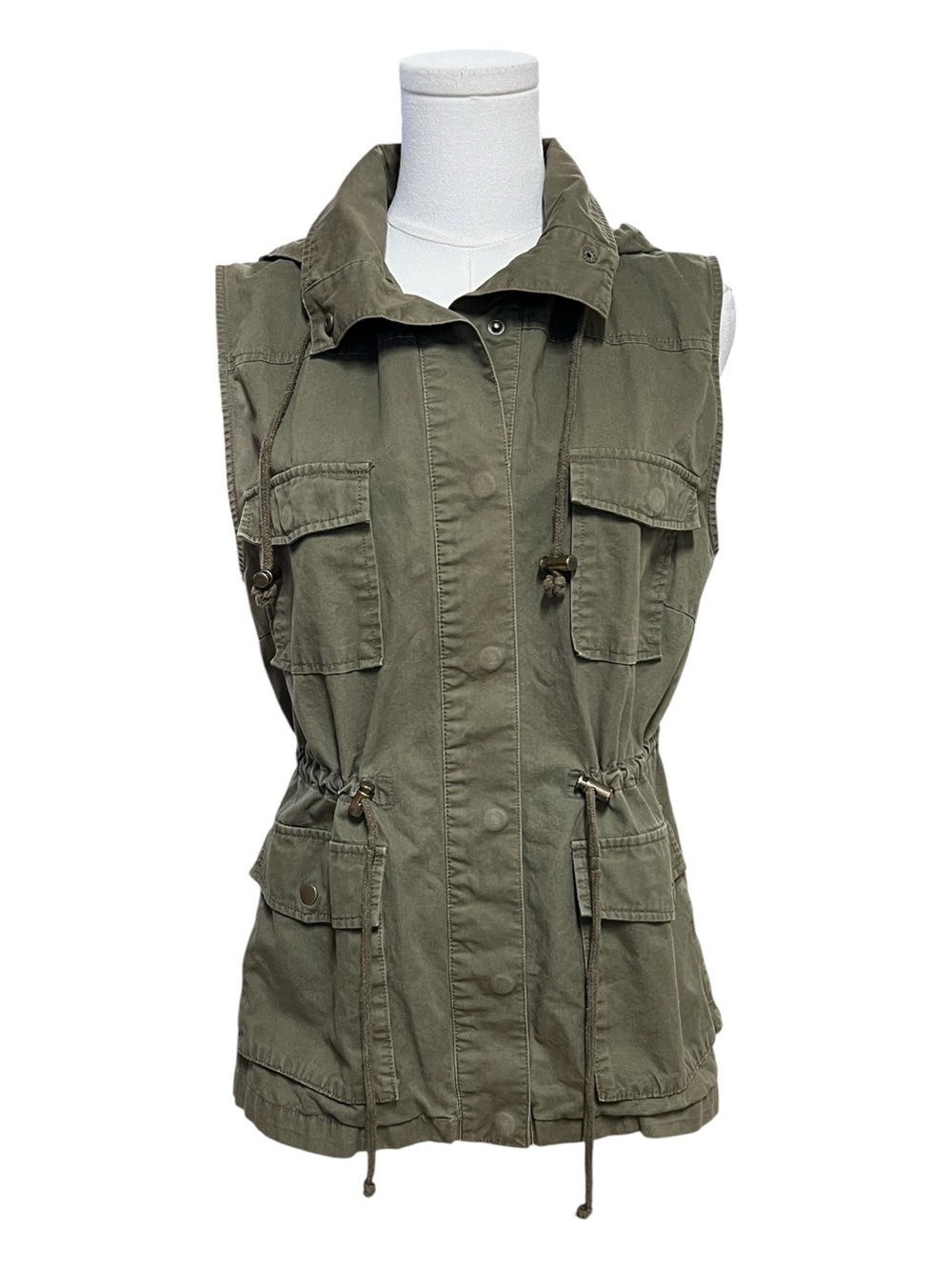 EUC Love Tree Olive Green Utility Vest | Medium